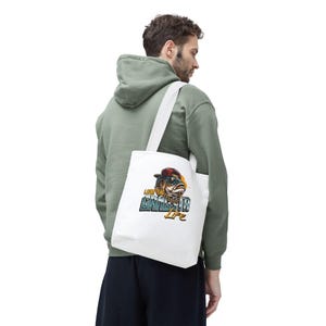 Funny Fish Tote Bag, Fishing Tote, Canvas Bag, Beach Tote, Grocery Bag, Gift for Fisherman