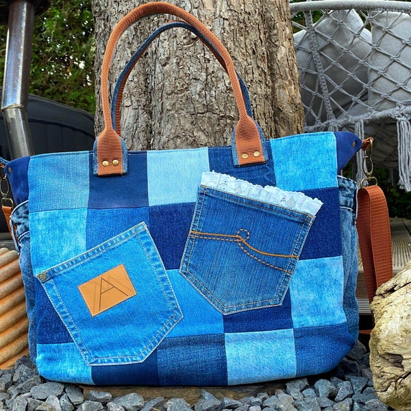 Handtasche Luisa 1.0 - Handmade Jeanstasche Bag Shopper Umhängetasche Damentasche