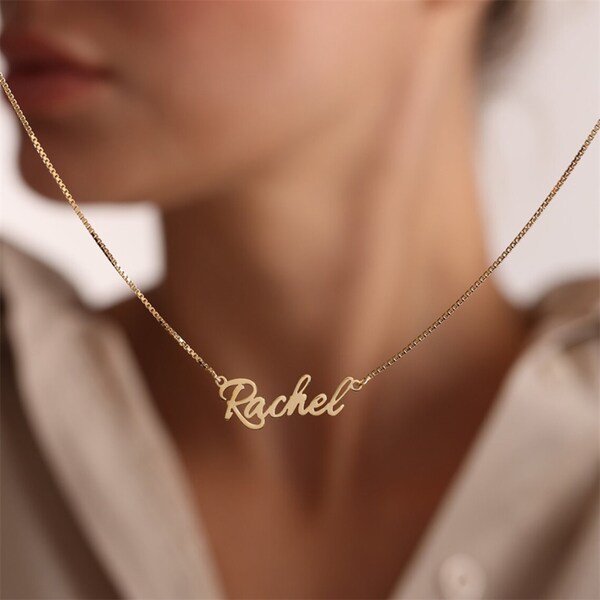 Personalisierte Gold Edelstahl Halskette für Frauen und Männer | Personalisierter Handschrift-Buchstaben-Anhänger | Namensschmuck in eleganter Geschenkbox