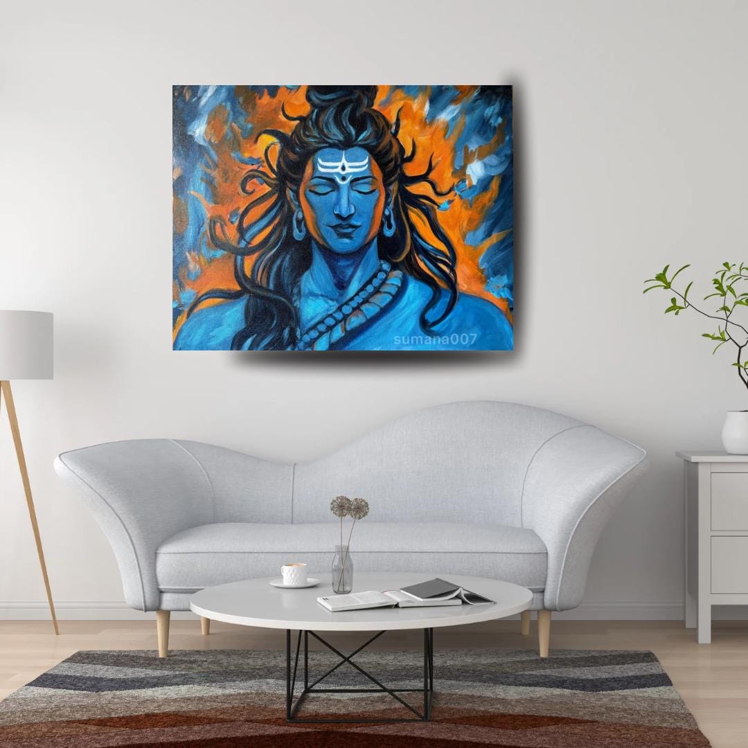 Eternal Shiva - Spiritual Acrylic Painting | Hindu God Wall Art | Home ...