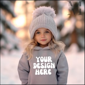 Rabbit Skins 3326 Heather Rabbit Skins Toddler Sweatshirt Rabbit Skins Trendy Mockups Kids Toddler Pullover Fleece Hoodie Mocks Ups