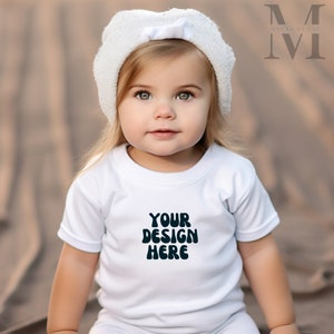 Baby Clothes Mockup Bella Canvas 3001B White T-Shirt Mockup Bella Canvas Baby Kids T-shirt Mockup 3001B Mockup Infant Diverse Mockups