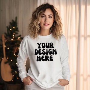 Bella Canvas 3945 Mockup White Oversized Bella Canvas 3945 Sponge Fleece HTR Mocks Ups BC3945 Drop Shoulder Sweatshirt Mock Up Download