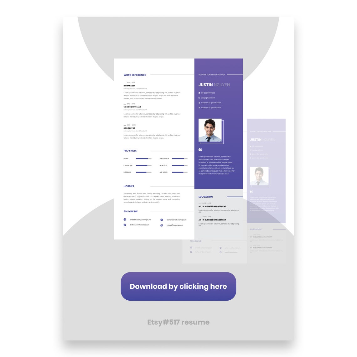 CV Template Modern, Photo Creative CV, CV Templat, Cv Template Word, Cv