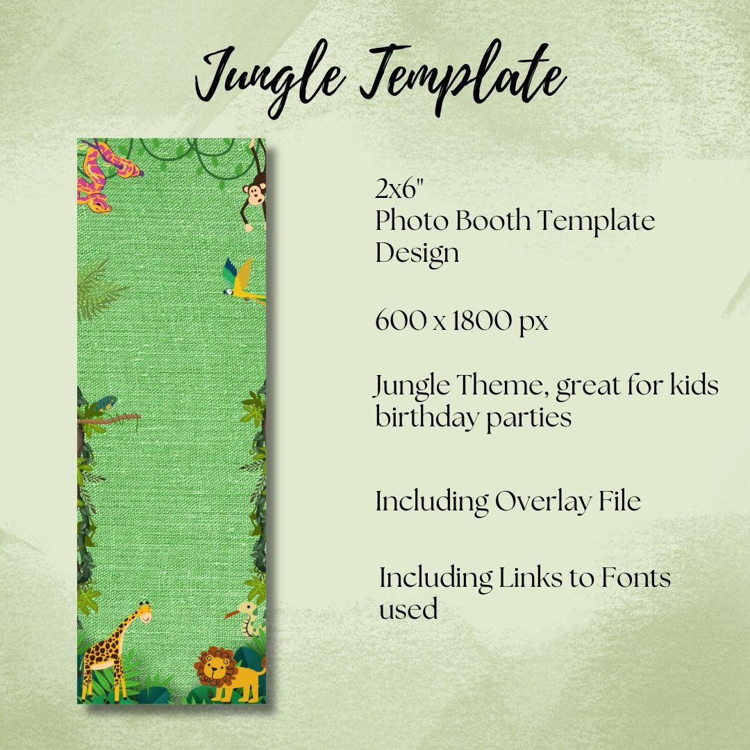 Jungle Photo Booth Template - Etsy