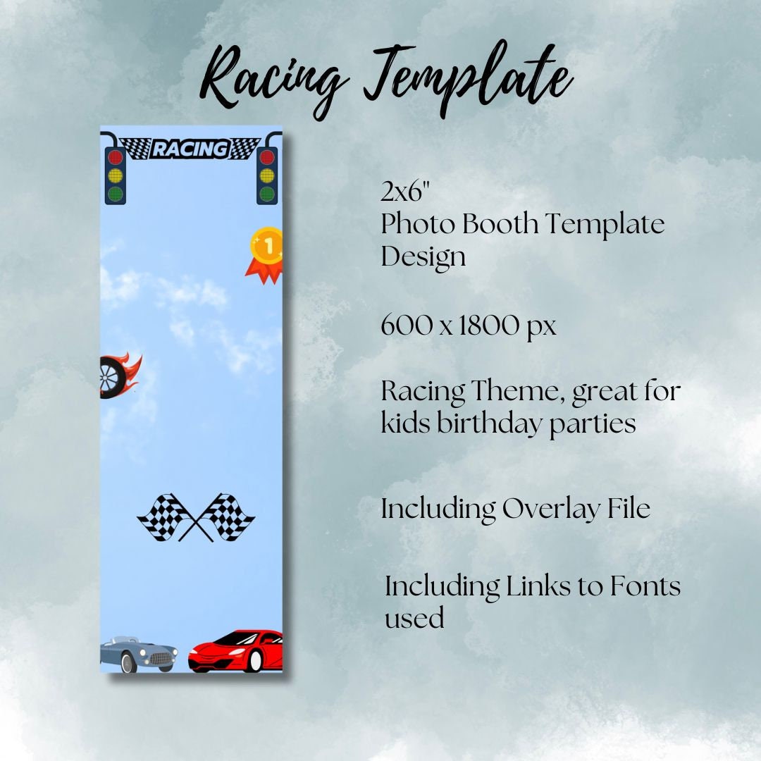 Racing Photo Booth Template - Etsy