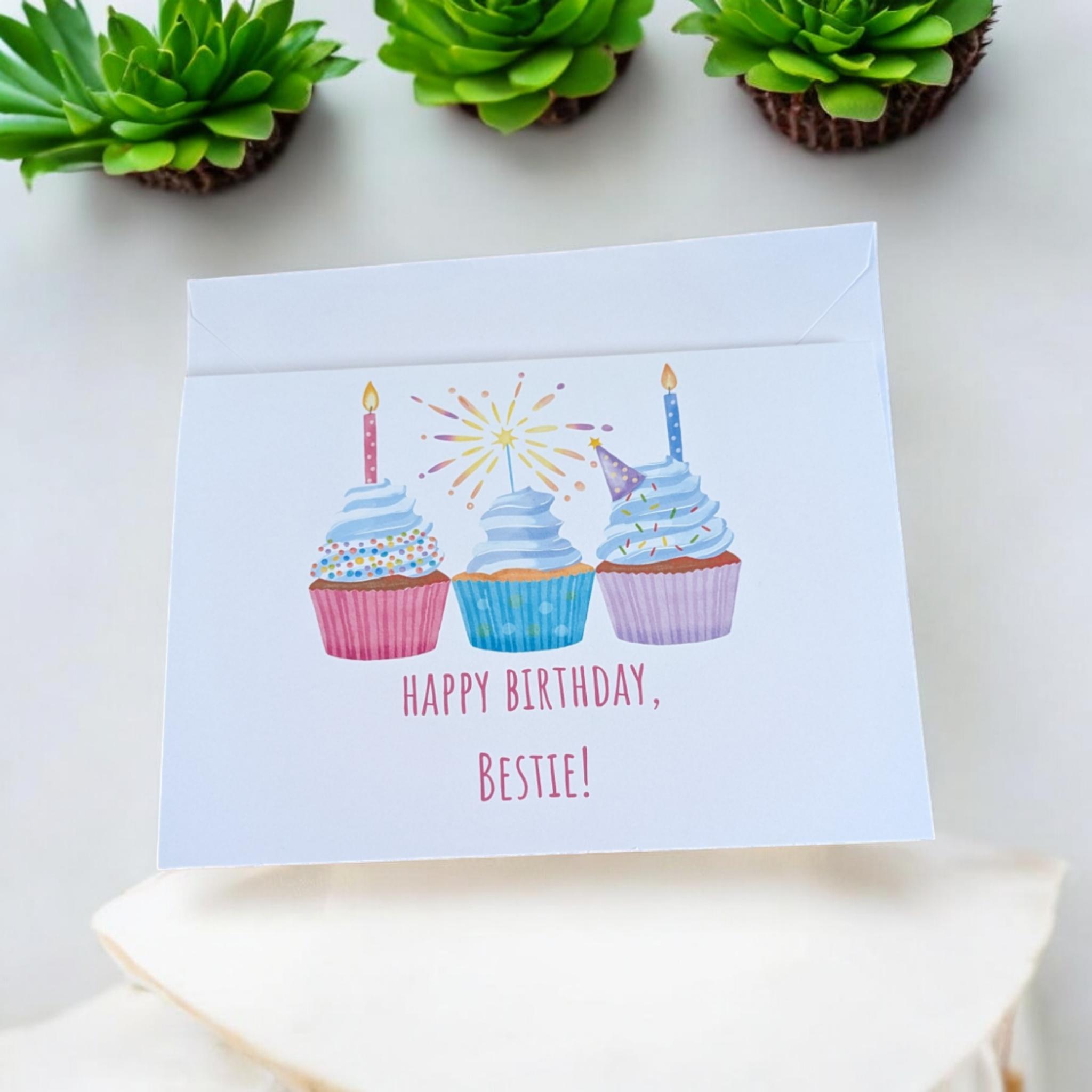 Happy Birthday Bestie A5 Birthday Card - Etsy