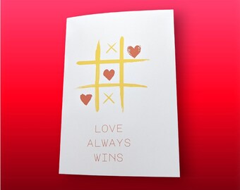 A5 size Anniversary Card with matching envelope - Love Always Wins