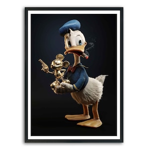 Donald Duck Printable Download, Mickey Mouse, Paint Textured Graffiti Duck Art, Fashion Cartoon Pictures, Luxury Donald, INSTANT DOWNLOAD