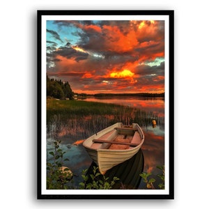 Sunset View Printable Wall Art, Nature Canvas Wall Art, Sunset Wall Art, Sailboat Wall Art, Seascape Wall Art, INSTANT DOWNLOAD