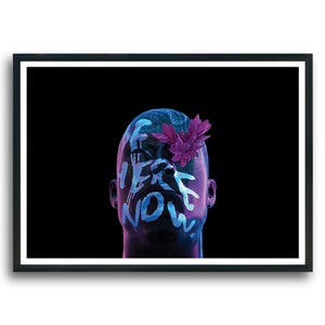 Face Painted Man Printable Download, Black Background Wallpaper, Man Portrait, Interior Decoration, INSTANT DOWNLOAD
