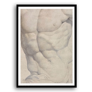 Greek Torso Sculpture Printable Download, Statue Bust, Classic Sculpture, Statue Wall Art, Statue Poster, Male Torso Sculpture, Office Decor