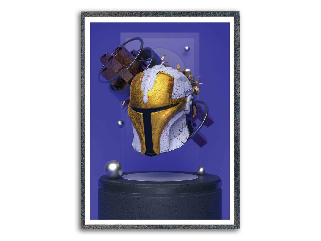 Printable Download, Mandalorian Helmet Poster, Gladiator Helmet Poster