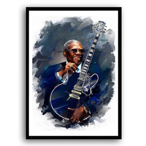 BB KING Blues Guitaris Portrait, Blues Boy King Digital Downloads Image Printable Wall Art, B.B KING Poster, Musician Wall Art, Downloadable