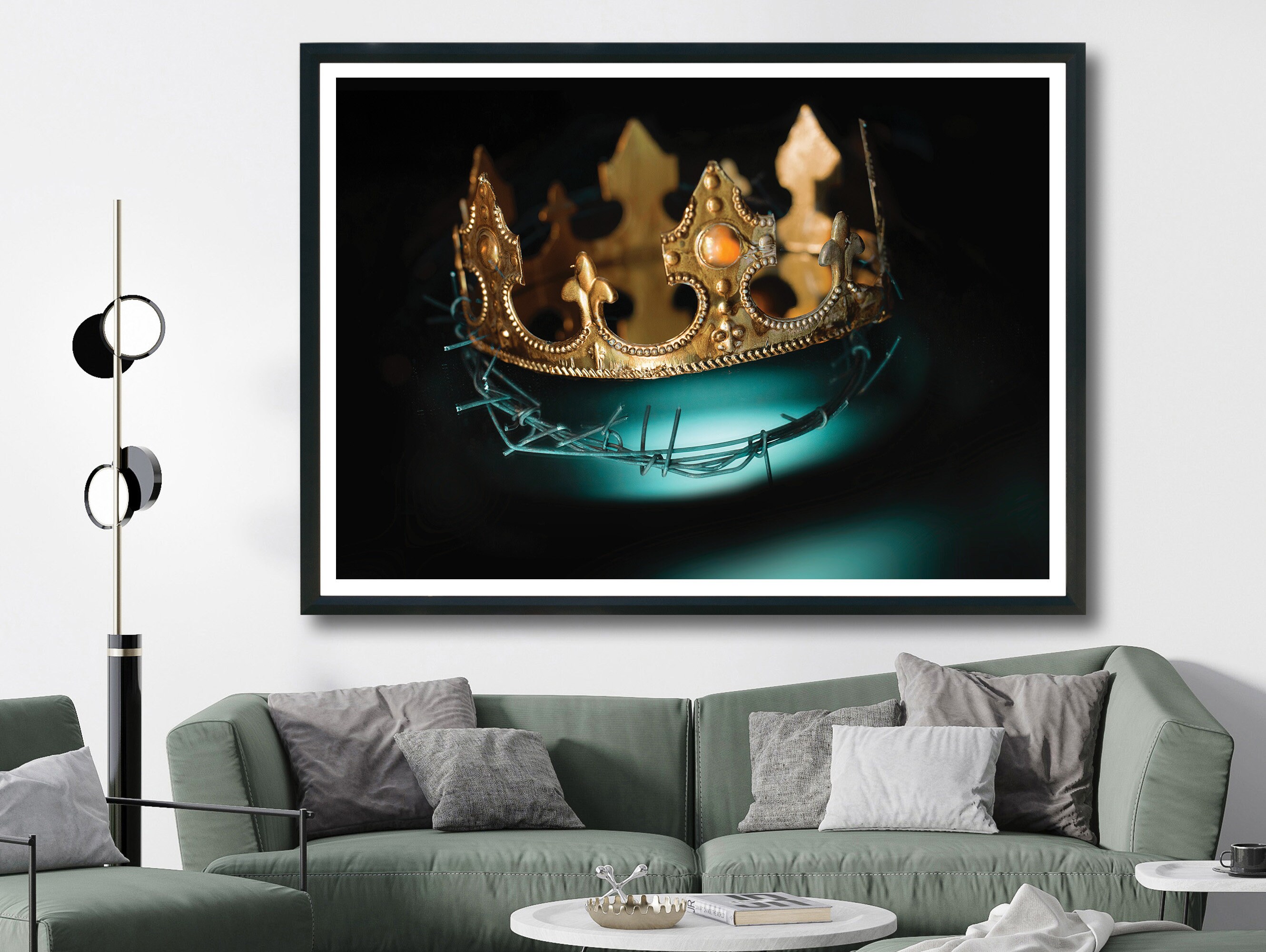 Jesus is King Downloads Image Printable Wall Art, Crown Images, Gold