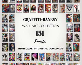 Bundle MÉGA d'art mural, 151 impressions numériques, décoration graffiti, street art Banksy, Pop Art, impressions graffiti, art de rue, TÉLÉCHARGEMENT IMMÉDIAT