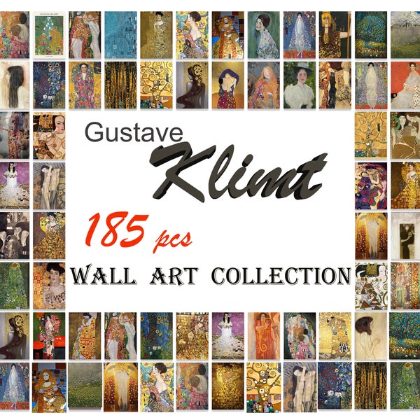 MEGA Bundle Wall Art, Set of 185 Digital Prints, Gustave Klimt Inspired Printable Wall Art, Mega Bundle, Klimt Print, INSTANT DOWNLOAD