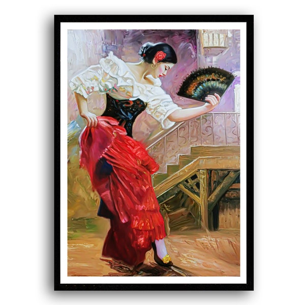 Flamenco Printable Download, Spanish Dancer Print, Flamenco Wall Print, Woman Dancer, Dance Poster, Modern Woman Canvas, INSTANT DOWNLOAD