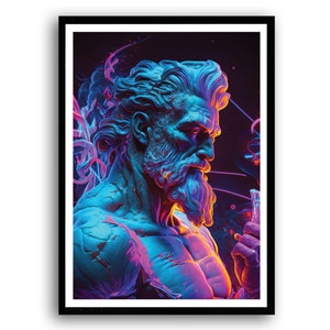 Greek God Zeus Digital Downloads Image Printable Wall Art, Ancient Greek Mythology Poster, Portrait of Zeus, Zeus Wall Art, Downloadable Art