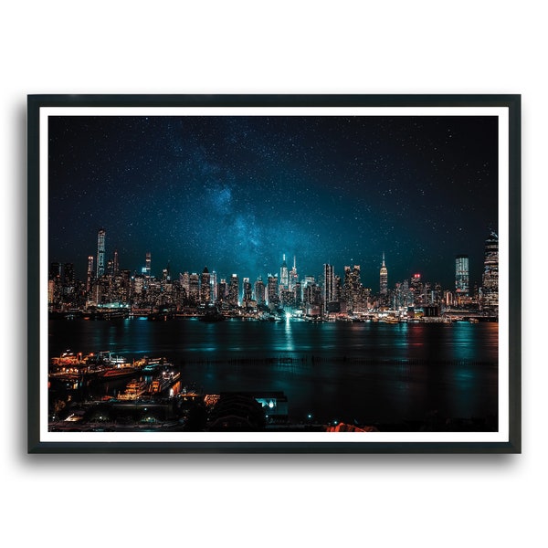 Cityscape At Night Printable Download, Skyline Cityscape, Night New York, New York City Skyline, Night City View, INSTANT DOWNLOAD