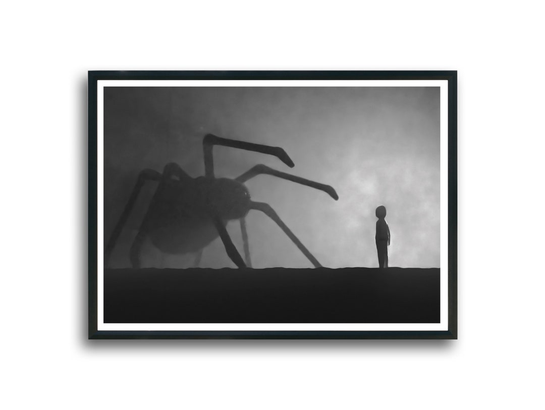 Giant Black Spider Printable Digital Image, Gothic Theme, Dark Theme ...