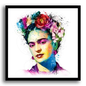 Frida with Colorful Roses Digital Downloads Image Printable Wall Art,Frida Kahlo, Frida Portrait, Frida pic, Downloadable Art