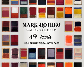 MEGA Bundle Wall Art, Set of 49 Digital Prints, Rothko Inspired Printable Wall Art, Mega Bundle, Mark Rothko Print, INSTANT DOWNLOAD