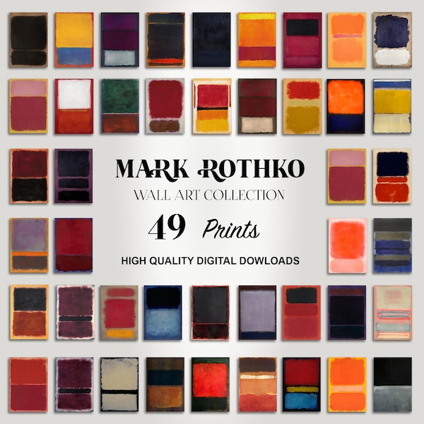 MEGA Bundle Wall Art, Set of 49 Digital Prints, Rothko Inspired Printable Wall Art, Mega Bundle, Mark Rothko Print, INSTANT DOWNLOAD