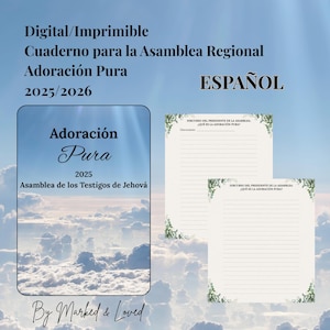 Adoración Pura 2025 adoracion cuaderno spanish, 2025 JW Convention Digital/Printable Journal, Regional Assembly JW Gifts, Good Notes PDF