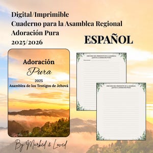 Adoración Pura 2025 adoracion cuaderno spanish, 2025 JW Convention Digital/Printable Journal, Regional Assembly JW Gifts, Good Notes PDF