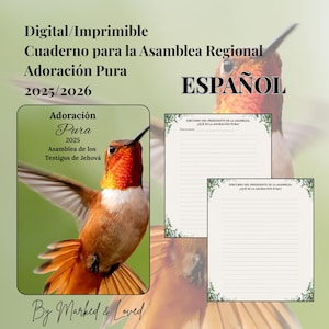 Adoración Pura 2025 adoracion cuaderno spanish, 2025 JW Convention Digital/Printable Journal, Regional Assembly JW Gifts, Good Notes PDF
