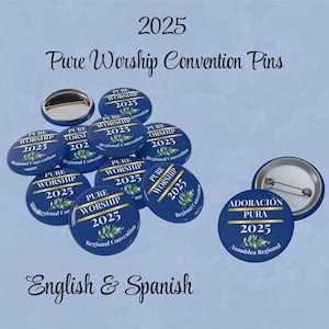 2025 Pure Worship Convention Pins, JW Convention Button Pins, Regional Convention, Pure Worship Favors