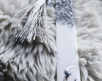 White and Silver fully customizable bookmark with tassel personalized bookmark booklover gift kids party favors school gift bookworm gift