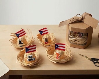 Mini Straw Pava Hats – Puerto Rican Party Favors, Handcrafted Island Icons 16 pieces FREE Shipping
