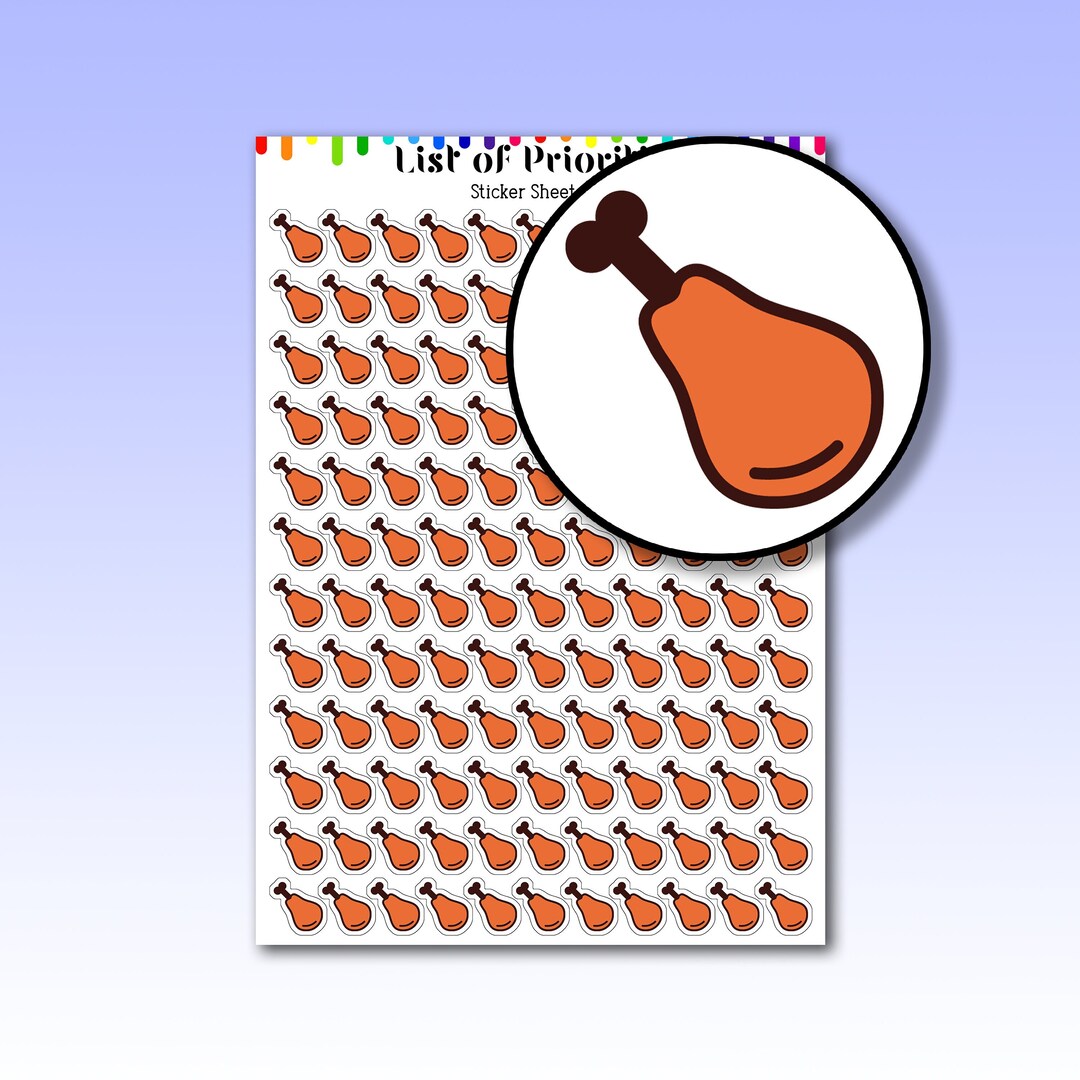 Chicken Drumstick Planner Stickers Food Stickers Meat Etsy