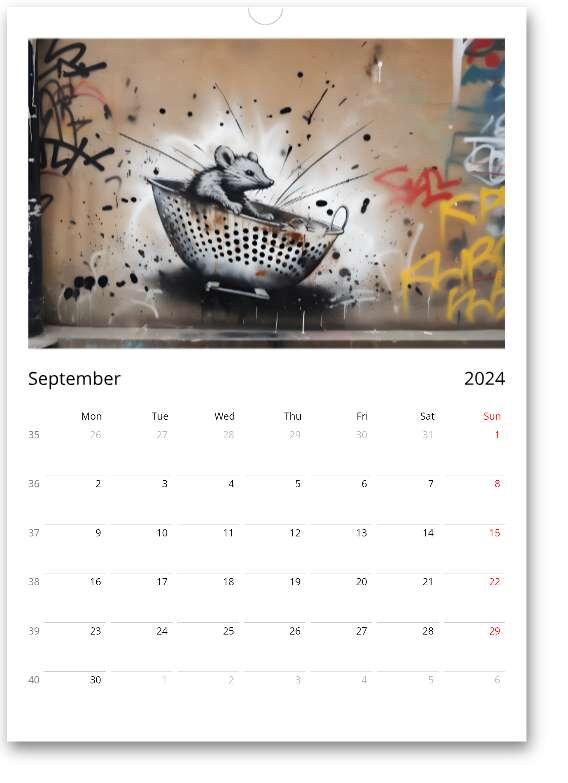 Europe / APAC Colander Calendar famous Artist Edition / Funny / Quirky / Christmas / Birthday