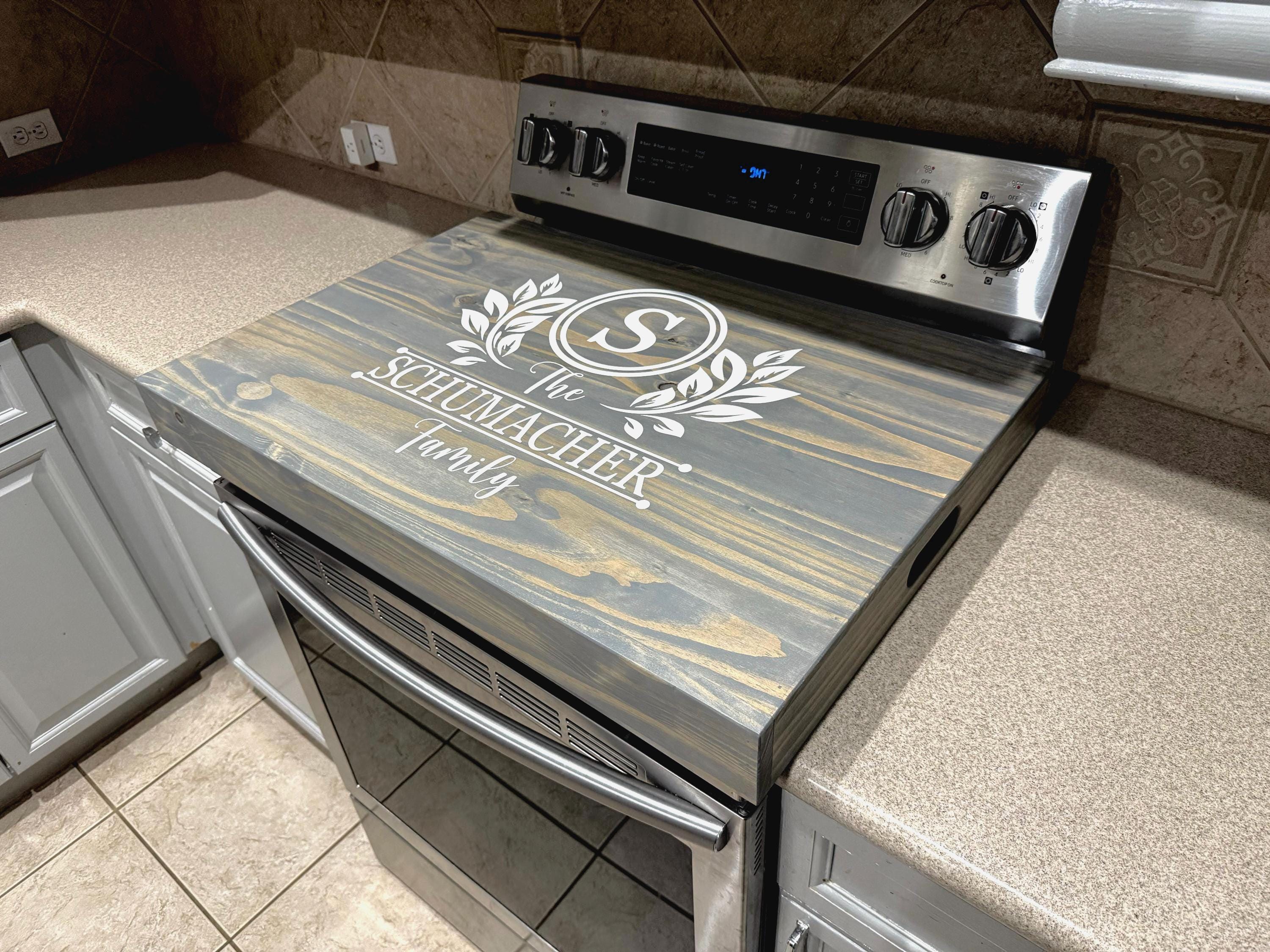Personalized Stove Cover | Farmhouse Decor| Wood Stove Top Cover | Gas Stove Cover| Electric Stove Cover