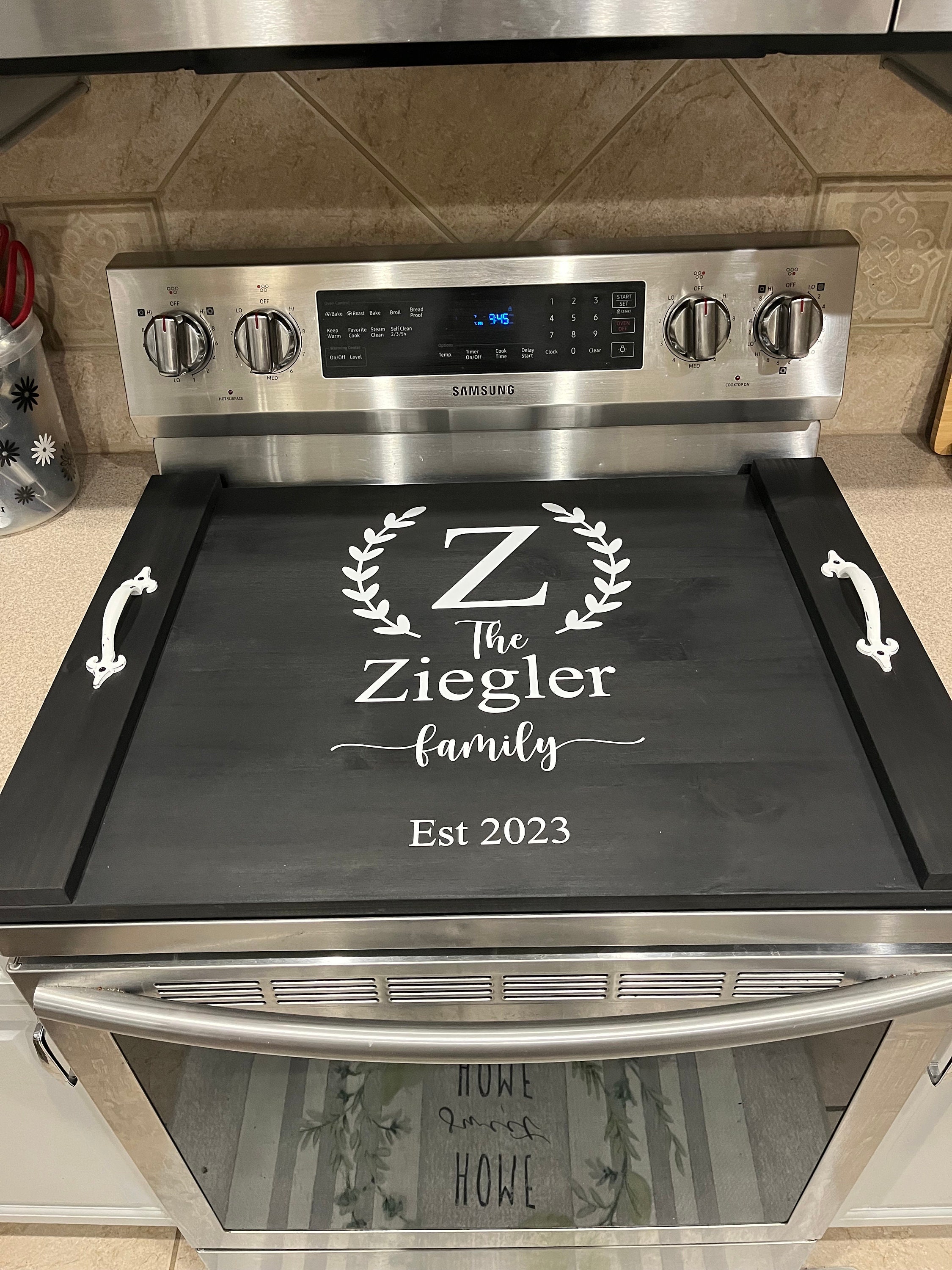 DECORATIVE AND PERSONALIZED WOOD STOVE COVER, NOODLE BOARDS