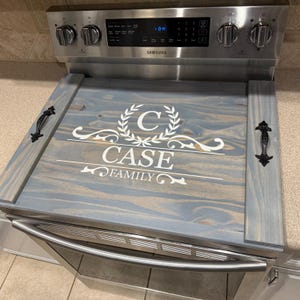 Personalized Stove Cover | Farmhouse Decor| Wood Stove Top Cover | Gas Stove Cover| Electric Stove Cover | Custom Noodle Board | Handmade