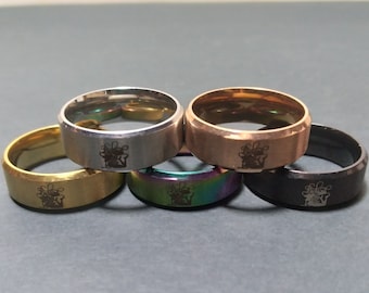 SS8DR5 Tinkerbell "Believe" anillo grabado titanio acero inoxidable anillo inspirado en Disney