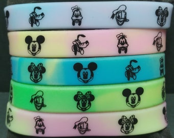 SBWD2 Disney's Fab Five Silicone Bracelet Disney Inspired Glow in the Dark Printed Silicone Bracelet