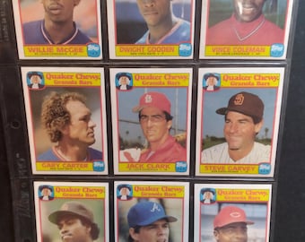 Rare 1986 Quaker Chewy Granola Bars Baseball Complete Set 33 Cards Jackson, Ryan, Ripken Jr & many more