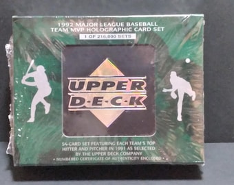 1992 upper deck baseball team mvp holographic card set 1992 Upper Deck Team MVP Hologram Complete Set New in Box 54 Cards With  COA, Griffey Jr, Ripken Jr, Ryan & so Many More