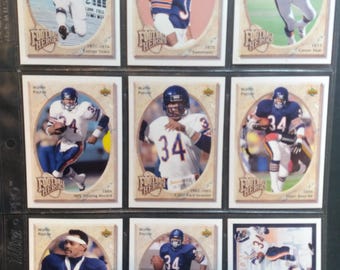 1992 Walter Payton Upper Deck Football Heroes Complete 10 card set (Cards 19-27 + Header)