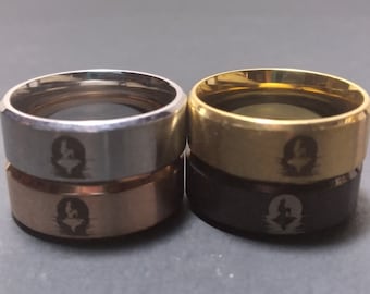 SS8DR10 The Little Mermaid Ring Etched Titanium Stainless Steel Disney Inspired Ring