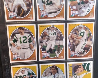 1991 Joe Namath Upper Deck Football Heroes Complete 10 card set (Cards 10-18 + Header)