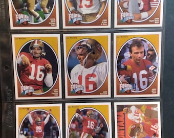 1991 Joe Montana Upper Deck Football Heroes Complete 10 card set (Cards 1-9 + Header)