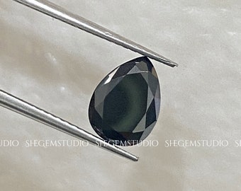 Black Diamond Faceted Pear, Loose Black Diamond For Engagement Ring, All Sizes Available Wholesale Prices!
