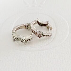 Pandora crescent moon & stars beaded on sale hoop earrings