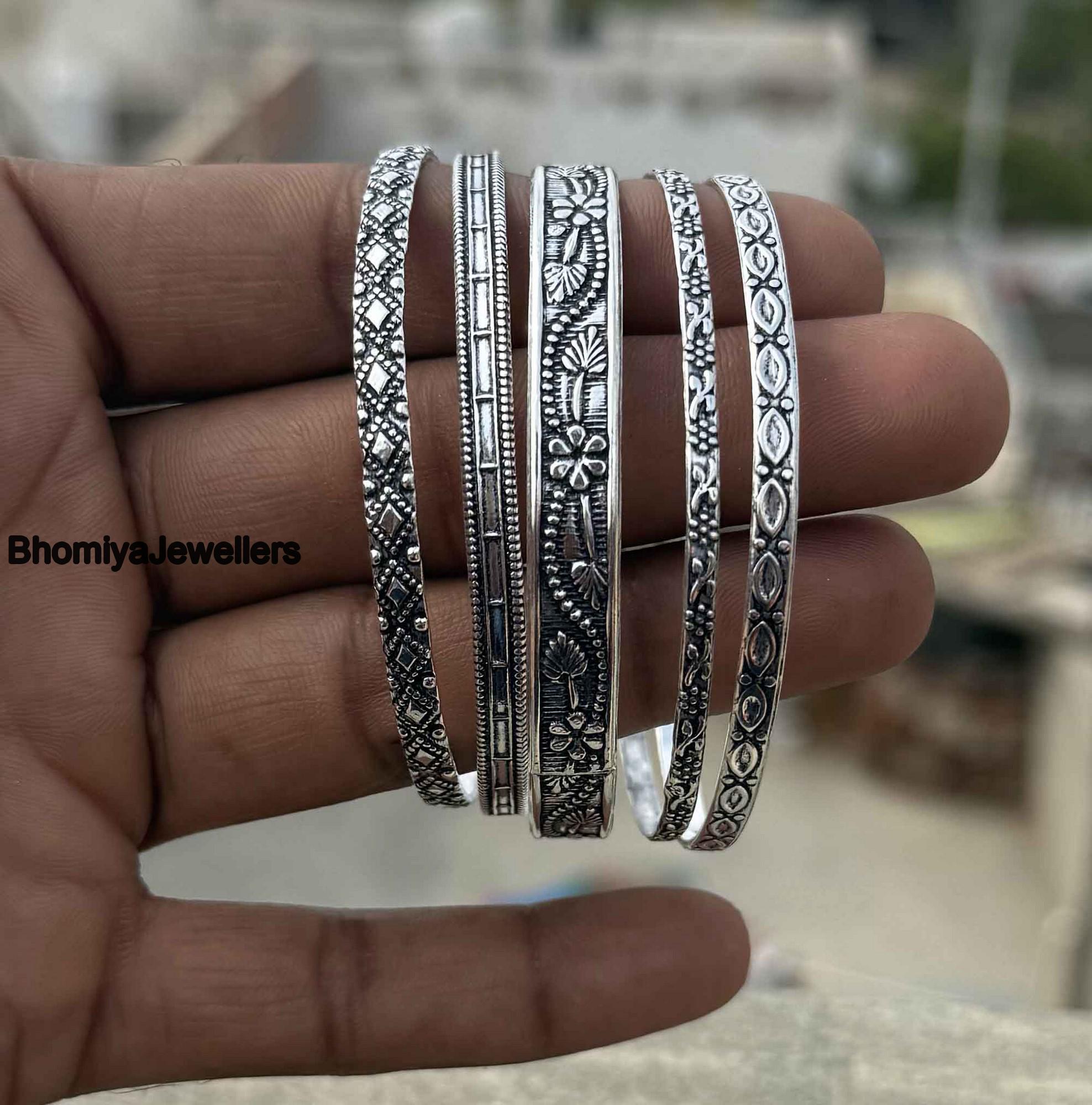 Set of 5 Bangle, 925 Sterling Silver Bangle, Statement Bangle